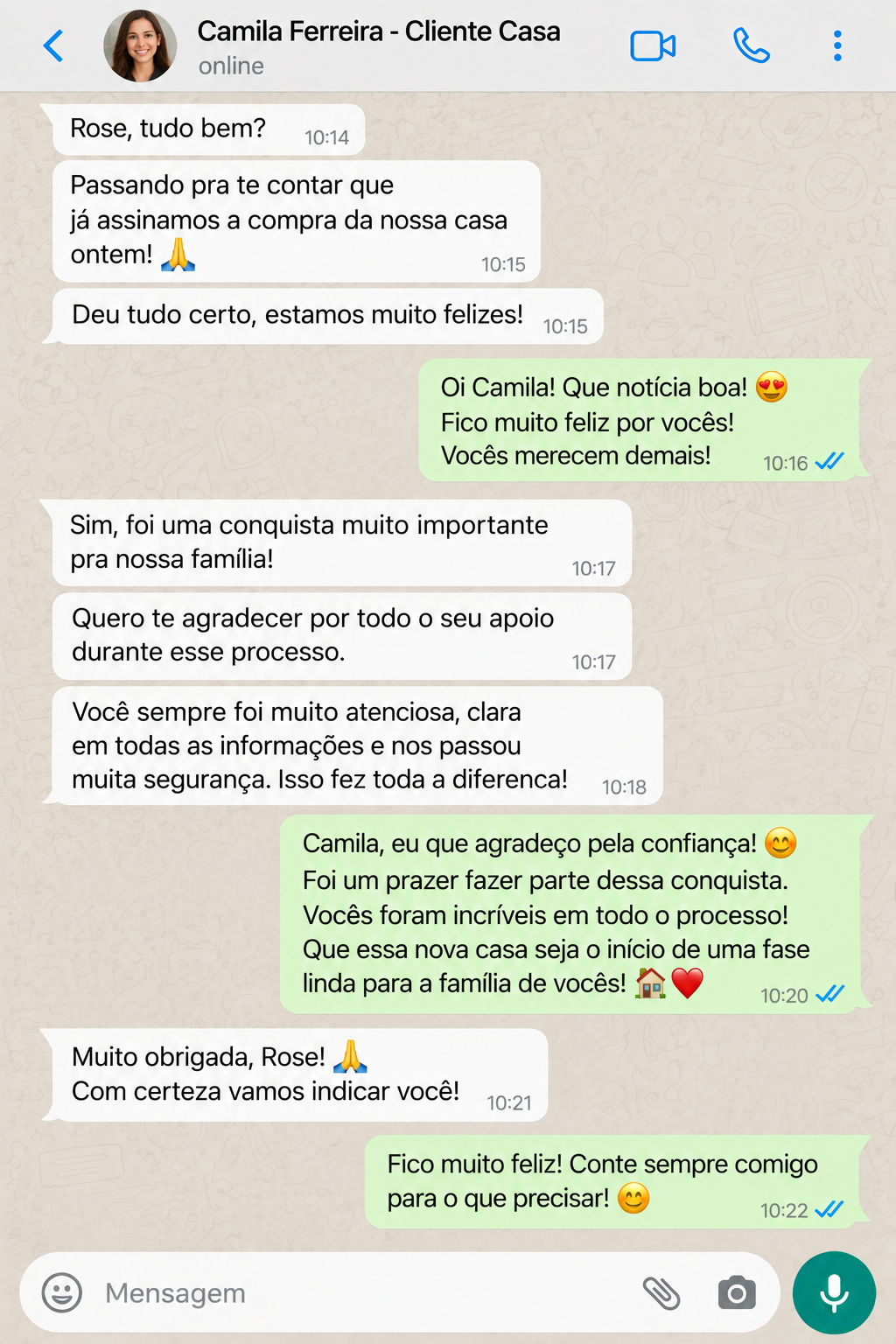 Avaliação de cliente